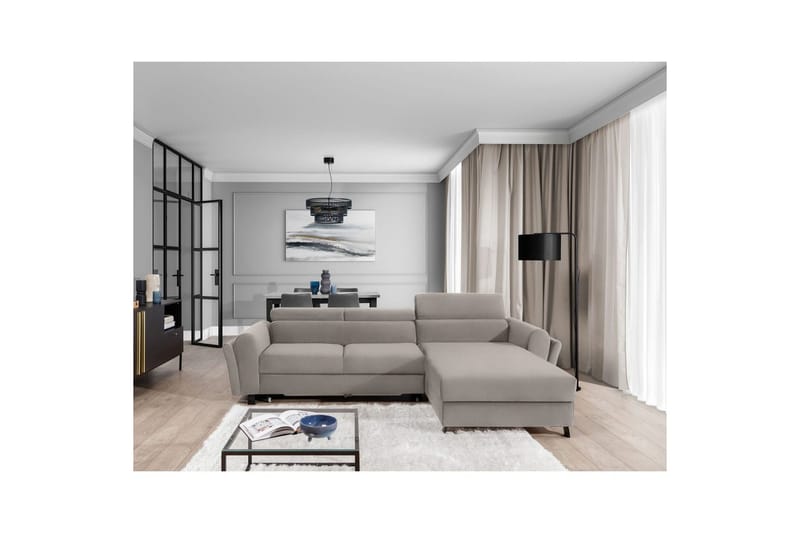 Hörnsoffa Eltap Mariall 288x200x92 cm - Paros 02, Beige, Höger - Möbler - Vardagsrum - Bäddsoffor