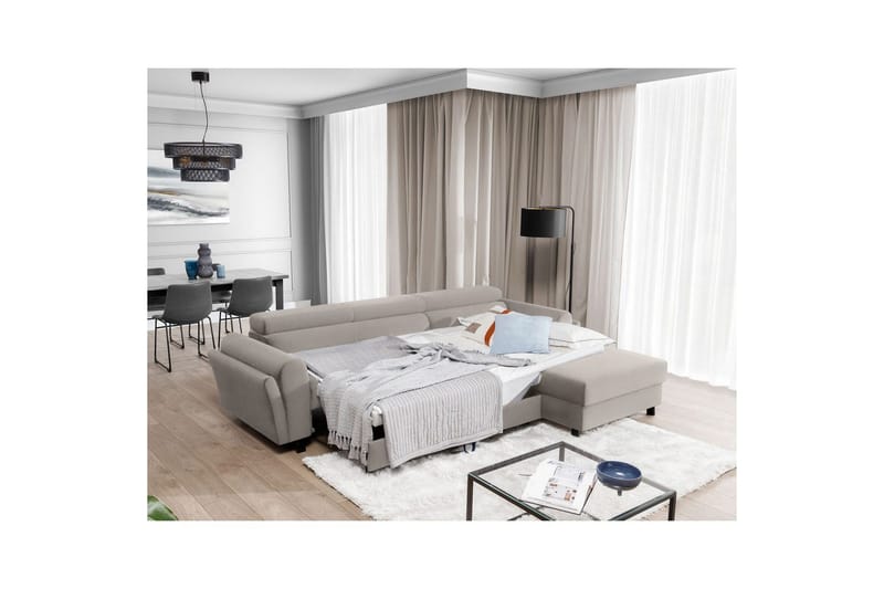 Hörnsoffa Eltap Mariall 288x200x92 cm - Paros 02, Beige, Höger - Möbler - Vardagsrum - Bäddsoffor