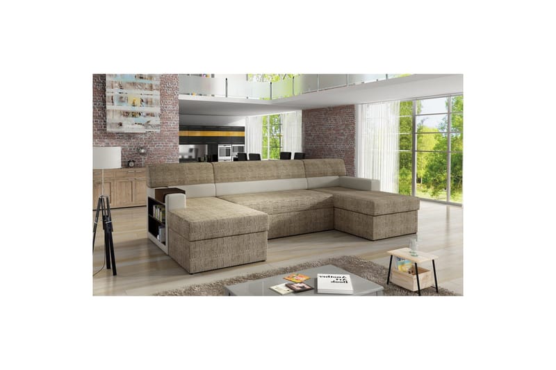 Hörnsoffa Eltap Markos 310x159x90 cm - Berlin 03, Soft 33, Beige, Vänster - Möbler - Vardagsrum - Bäddsoffor - U bäddsoffa