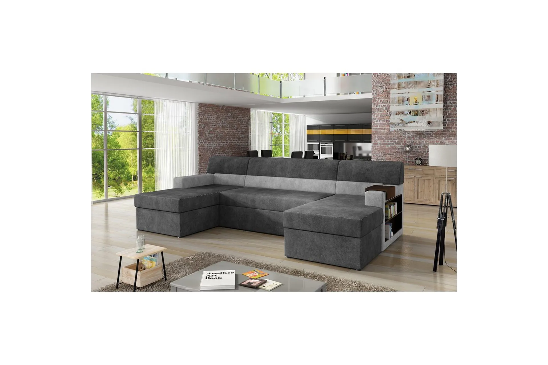 hörnsoffa eltap markos 310x159x90 cm - dora 95, dora 90, mörkgrå, grå, höger