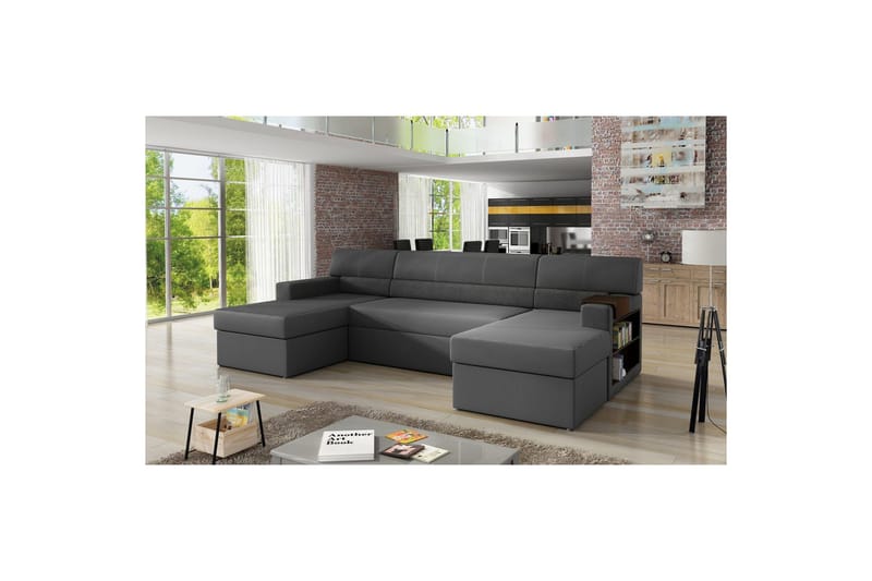 Hörnsoffa Eltap Markos 310x159x90 cm - Soft 29, Dora 96, Grå, Svart, Höger - Möbler - Vardagsrum - Bäddsoffor - U bäddsoffa