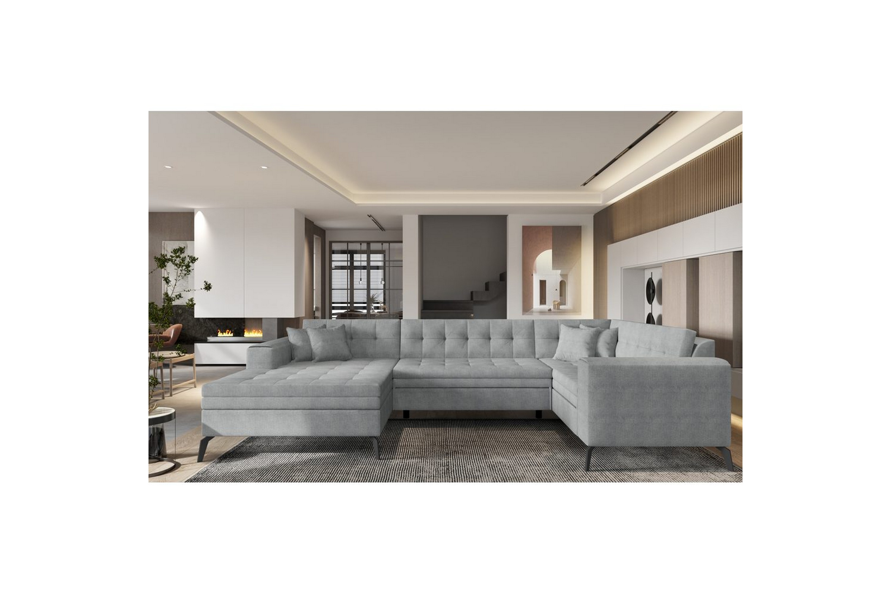 hörnsoffa eltap montez 340x180x93 cm - gojo 4, grå, vänster