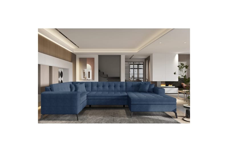 Hörnsoffa Eltap Montez 340x180x93 cm - Gojo 40, Blå, Höger - Möbler - Vardagsrum - Bäddsoffor - Hörnbäddsoffa