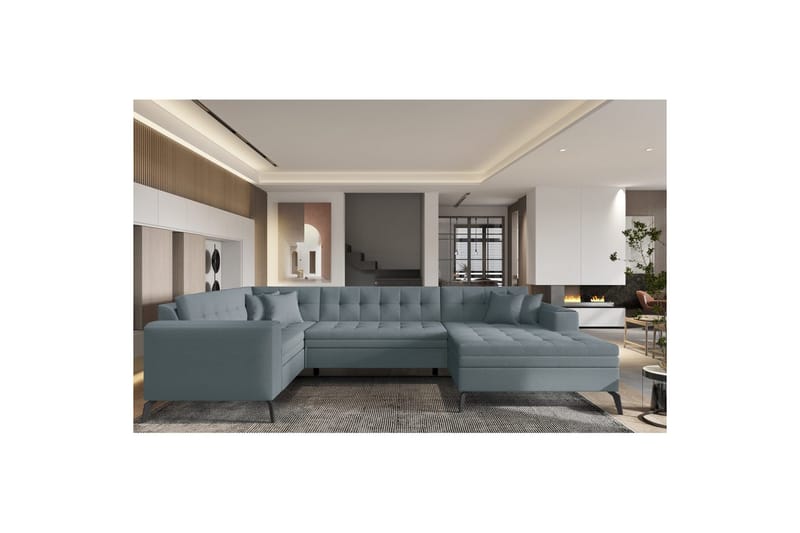 Hörnsoffa Eltap Montez 340x180x93 cm - Savoi 100, Grå, Höger - Möbler - Vardagsrum - Bäddsoffor - Hörnbäddsoffa