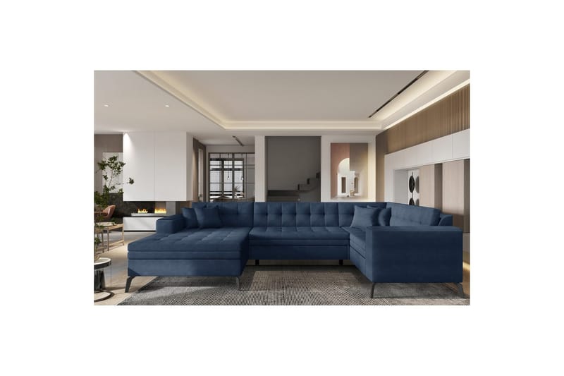 Hörnsoffa Eltap Montez 340x180x93 cm - Poco 40, Blå, Vänster - Möbler - Vardagsrum - Bäddsoffor - Hörnbäddsoffa