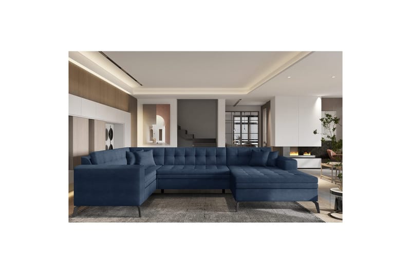 Hörnsoffa Eltap Montez 340x180x93 cm - Poco 40, Blå, Höger - Möbler - Vardagsrum - Bäddsoffor - Hörnbäddsoffa