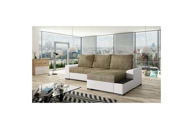 Hörnsoffa Eltap Negro 245x165x90 cm - Berlin 03, Soft 17, Beige, Vit, Höger - Möbler - Vardagsrum - Bäddsoffor