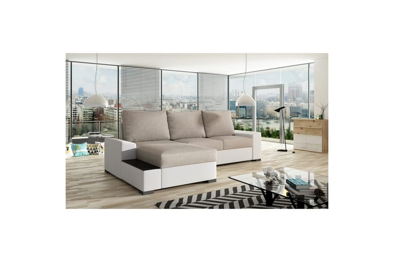 Hörnsoffa Eltap Negro 245x165x90 cm - Dora 21, Soft 17, Beige, Vit, Vänster - Möbler - Vardagsrum - Bäddsoffor