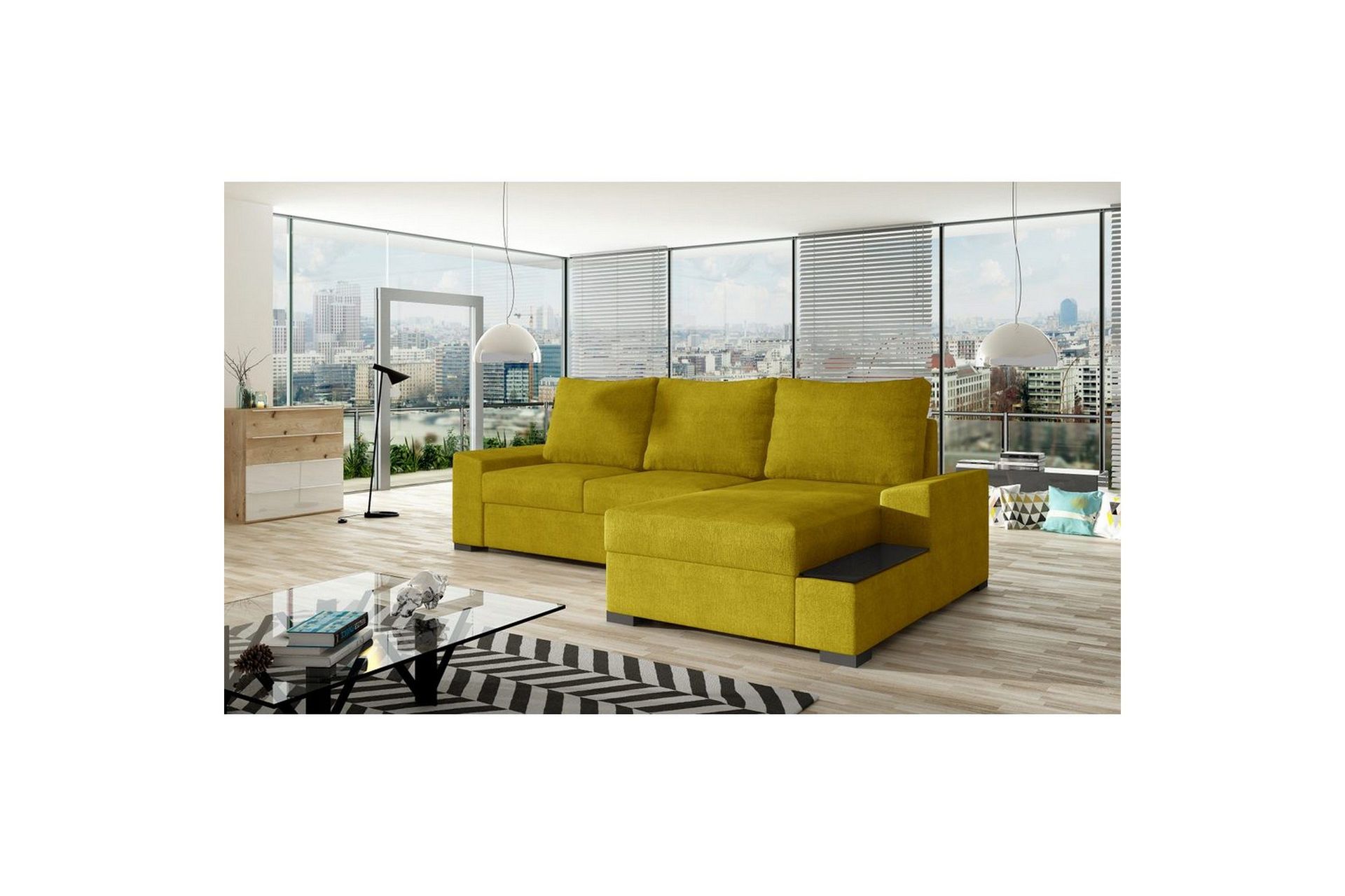 H&ouml;rnsoffa Eltap Negro 245x165x90 cm - Omega 68, Gul, H&ouml;ger