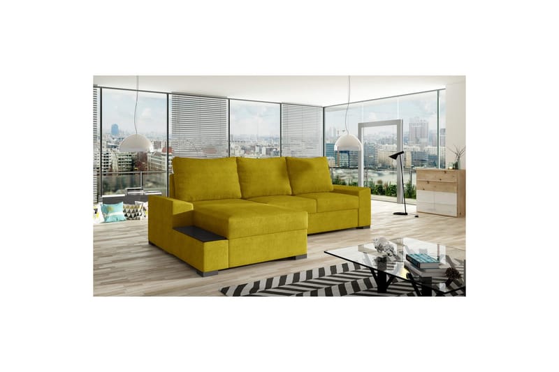 Hörnsoffa Eltap Negro 245x165x90 cm - Omega 68, Gul, Vänster - Möbler - Vardagsrum - Bäddsoffor