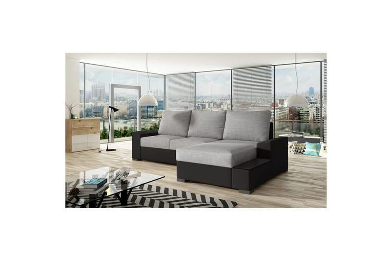 Hörnsoffa Eltap Negro 245x165x90 cm - Sawana 21, Soft 11, Grå, Svart, Höger - Möbler - Vardagsrum - Bäddsoffor