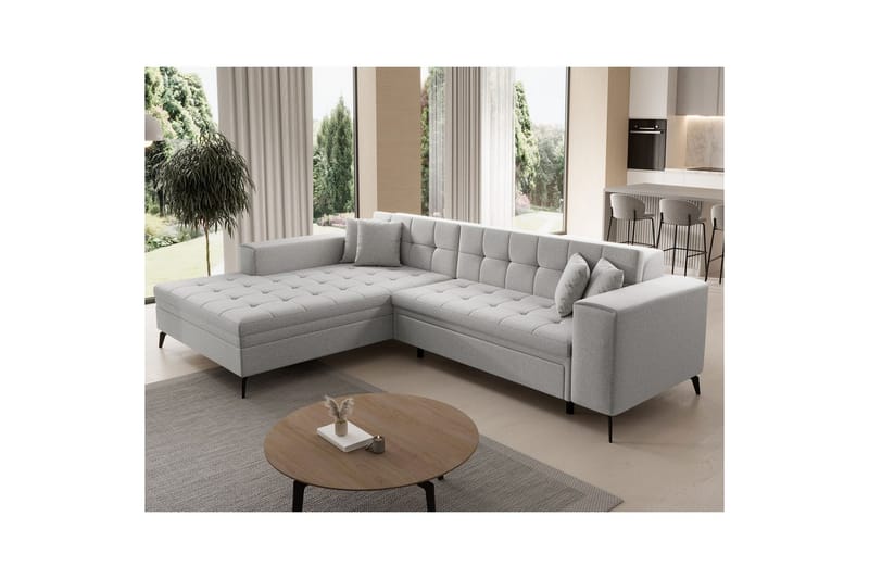 Hörnsoffa Eltap Solange 292x196x84 cm - Överdrag 02, Beige, Vänster - Möbler - Vardagsrum - Bäddsoffor