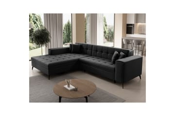 Hörnsoffa Eltap Solange 292x196x84 cm - Sawana 14, Svart, Vänster - Möbler - Vardagsrum - Bäddsoffor