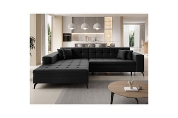Hörnsoffa Eltap Solange 292x196x84 cm - Sawana 14, Svart, Vänster - Möbler - Vardagsrum - Bäddsoffor