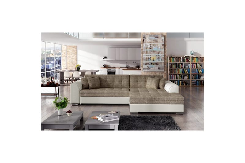 Hörnsoffa Eltap Sorento 296x194x78 cm - Berlin 03, Soft 33, Beige, Höger - Möbler - Vardagsrum - Bäddsoffor