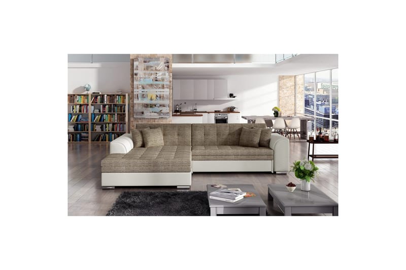 Hörnsoffa Eltap Sorento 296x194x78 cm - Berlin 03, Soft 33, Beige, Vänster - Möbler - Vardagsrum - Bäddsoffor
