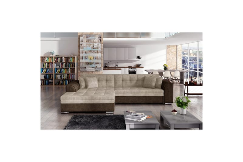 Hörnsoffa Eltap Sorento 296x194x78 cm - Dora 22, Dora 28, Beige, Vänster - Möbler - Vardagsrum - Bäddsoffor