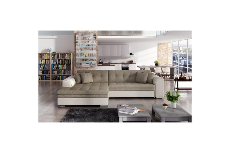 Hörnsoffa Eltap Sorento 296x194x78 cm - Inari 23, Soft 33, Beige, Vänster - Möbler - Vardagsrum - Bäddsoffor