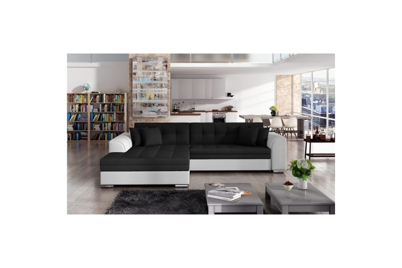 Hörnsoffa Eltap Sorento 296x194x78 cm - Sawana 14, Soft 17, Svart, Vänster - Möbler - Vardagsrum - Bäddsoffor