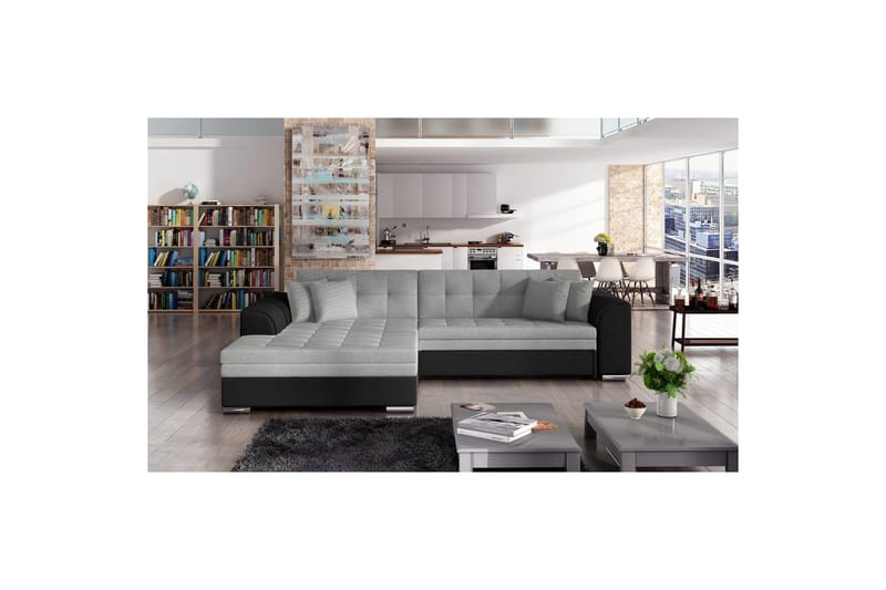 Hörnsoffa Eltap Sorento 296x194x78 cm - Sawana 21, Soft 11, Grå, Vänster - Möbler - Vardagsrum - Bäddsoffor