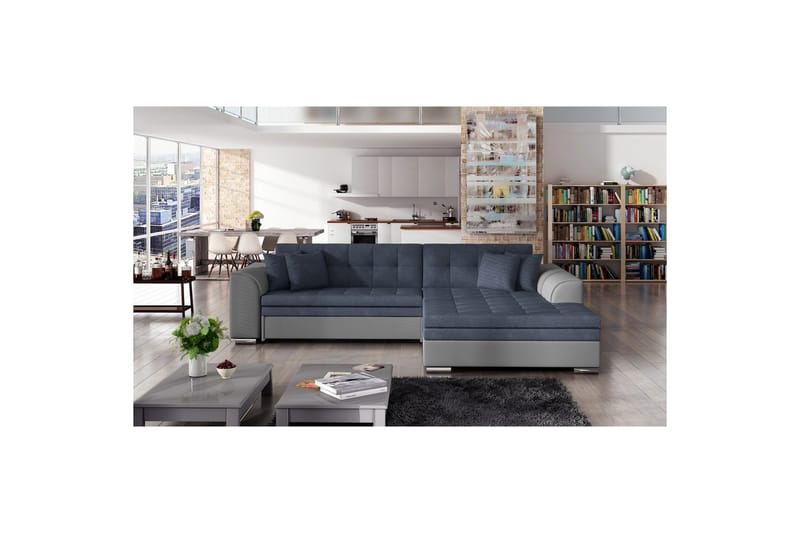 Hörnsoffa Eltap Sorento 296x194x78 cm - Soro 76, Soft 29, Blå, Höger - Möbler - Vardagsrum - Bäddsoffor