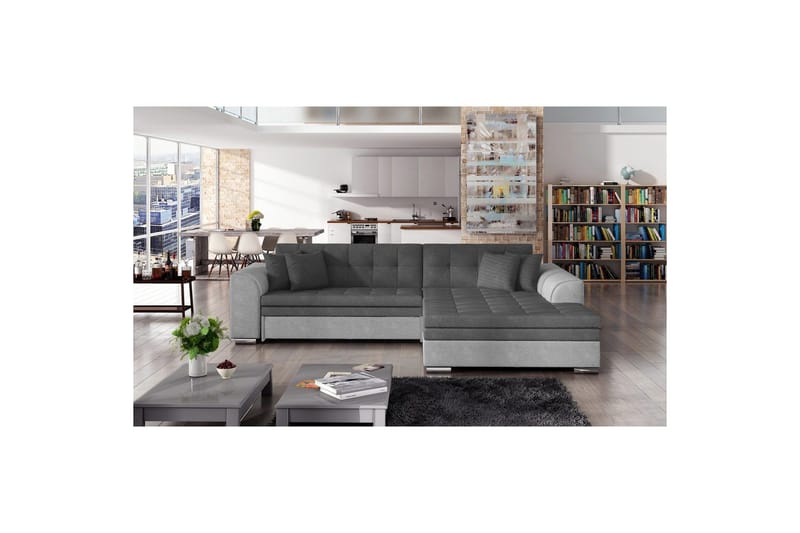 Hörnsoffa Eltap Sorento 296x194x78 cm, Soro 93, Soro 83, Mörkgrå, Höger