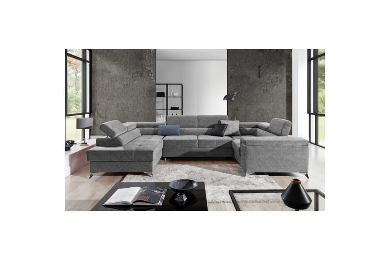 Hörnsoffa Eltap Thiago 342x208x88 cm - Gusto 86, Mörkgrå, Vänster - Möbler - Vardagsrum - Bäddsoffor - Hörnbäddsoffa