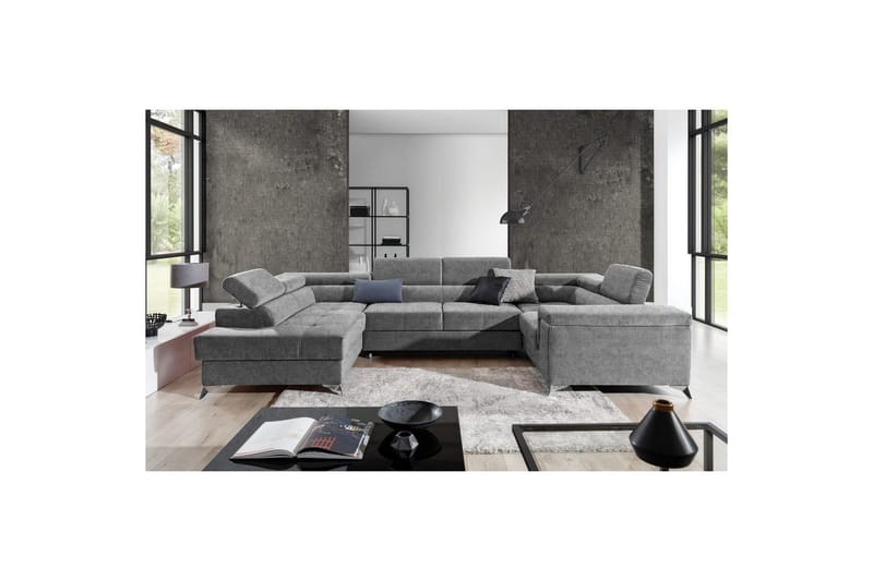 Hörnsoffa Eltap Thiago 342x208x88 cm - Gusto 86, Mörkgrå, Vänster - Möbler - Vardagsrum - Bäddsoffor - Hörnbäddsoffa