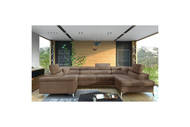 Hörnsoffa Eltap Thiago 342x208x88 cm, Monolith 09, Ljusbrun, Höger