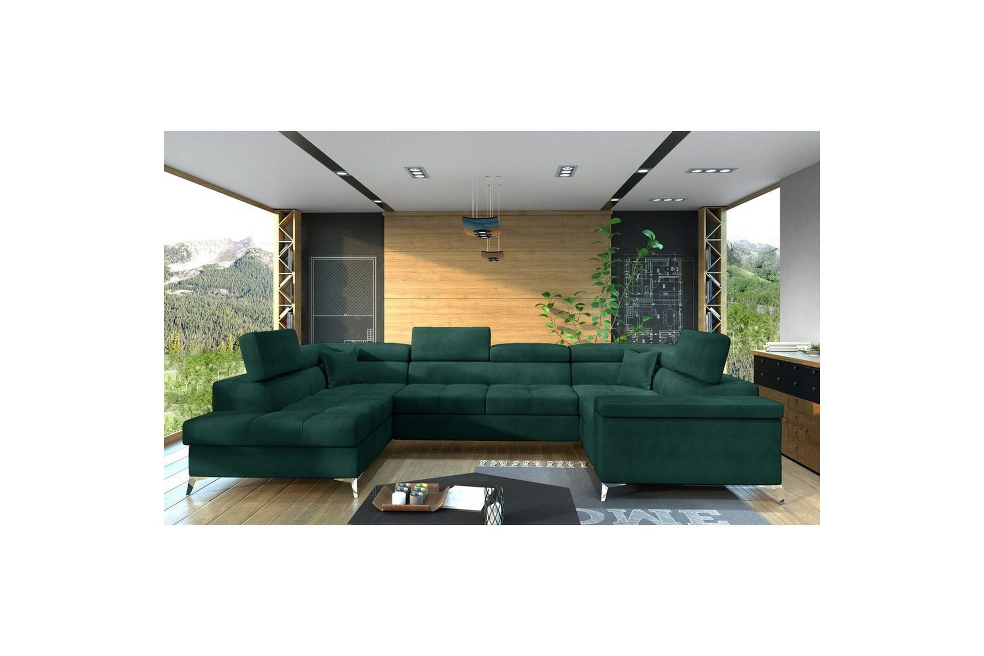 H&ouml;rnsoffa Eltap Thiago 342x208x88 cm - Monolith 37, Gr&ouml;n, V&auml;nster