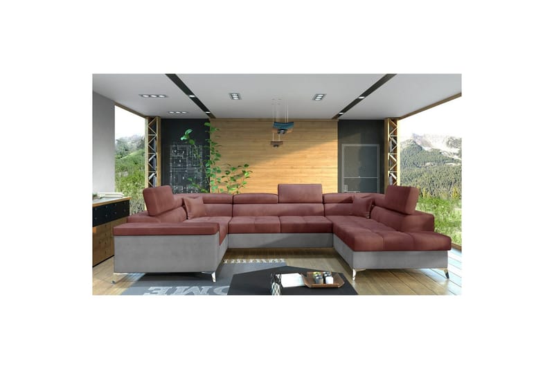 Hörnsoffa Eltap Thiago 342x208x88 cm, Monolith 63, Monolith 84, Rosa, Höger