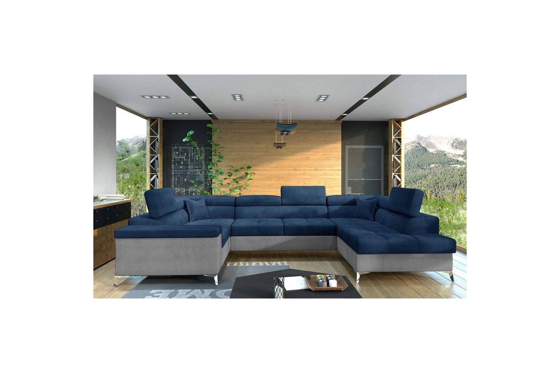 H&ouml;rnsoffa Eltap Thiago 342x208x88 cm - Monolith 77, Monolith 84, Bl&aring;, H&ouml;ger