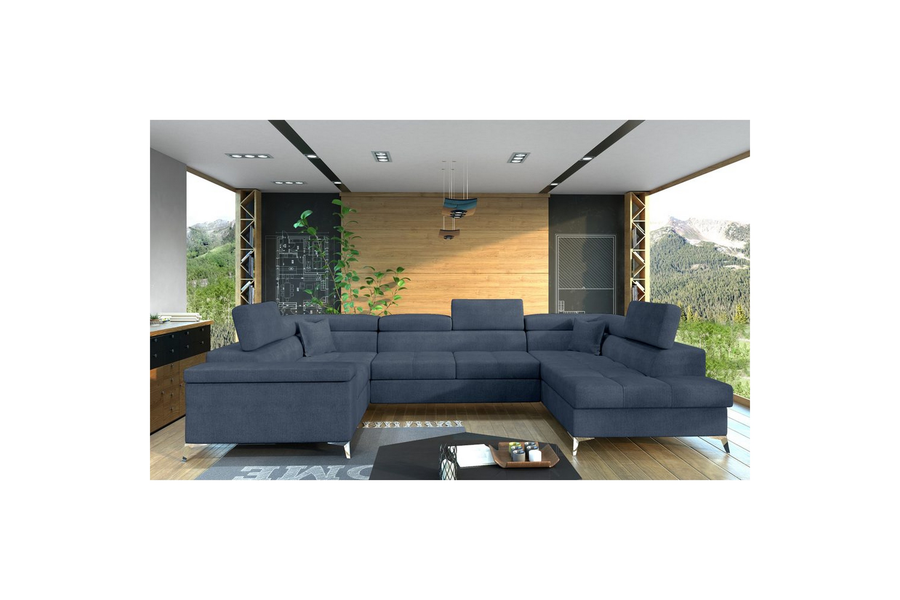 hörnsoffa eltap thiago 342x208x88 cm - omega 86, blå, höger