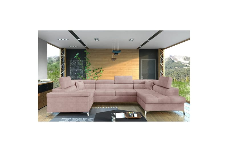 Hörnsoffa Eltap Thiago 342x208x88 cm - Omega 91, Rosa, Höger - Möbler - Vardagsrum - Bäddsoffor - Hörnbäddsoffa