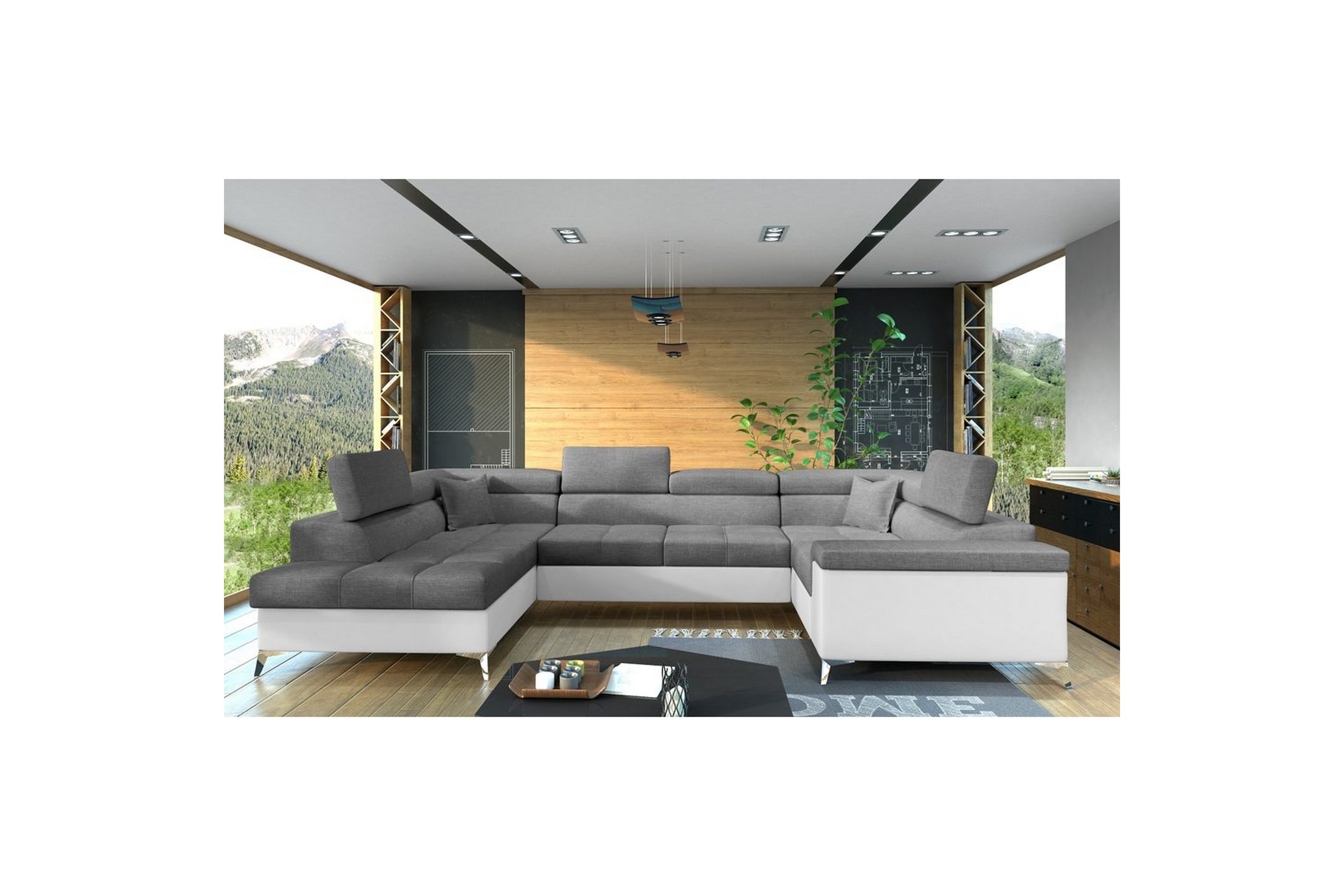 hörnsoffa eltap thiago 342x208x88 cm - sawana 05, soft 17, grå, vänster