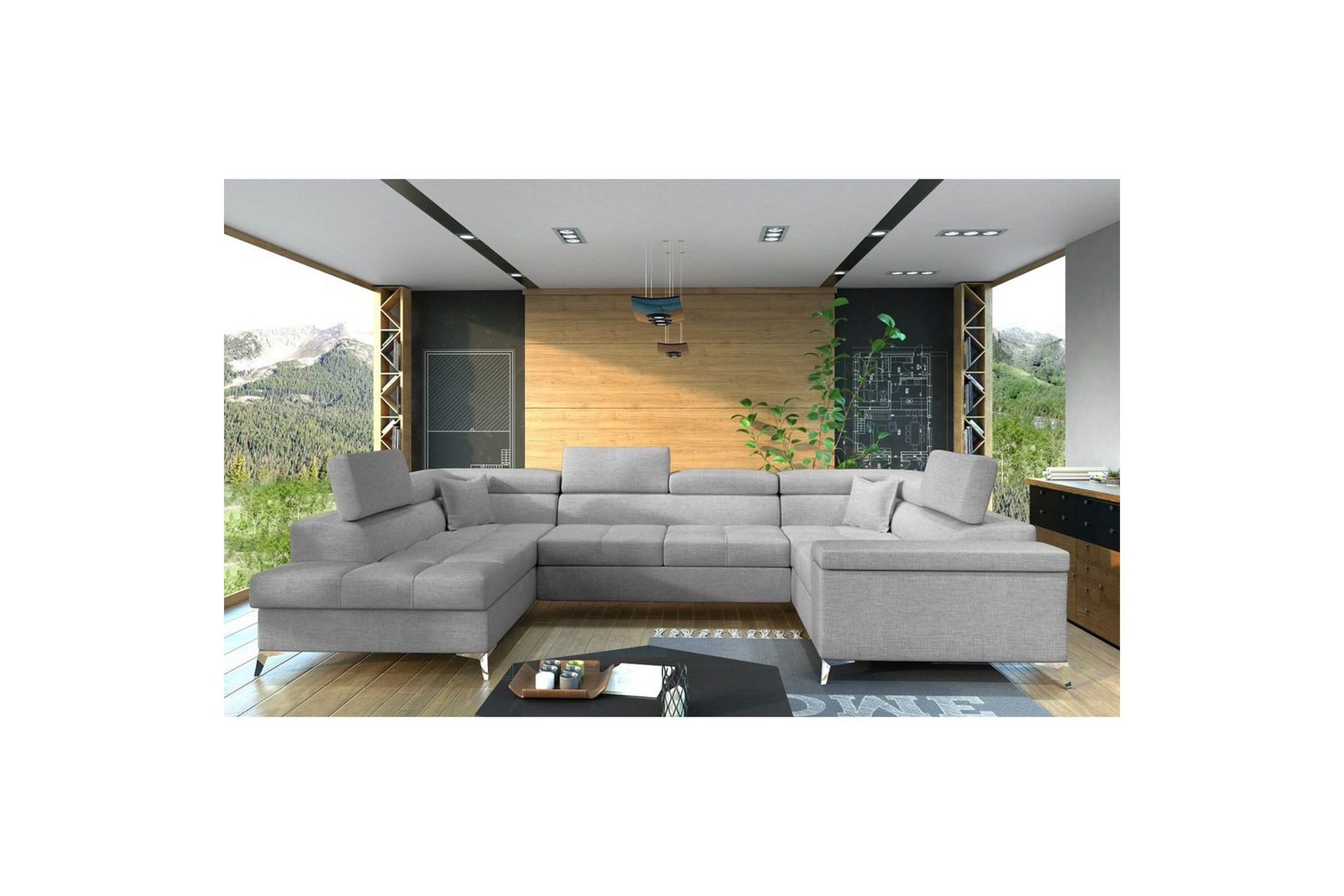 H&ouml;rnsoffa Eltap Thiago 342x208x88 cm - Sawana 21, Gr&aring;, V&auml;nster