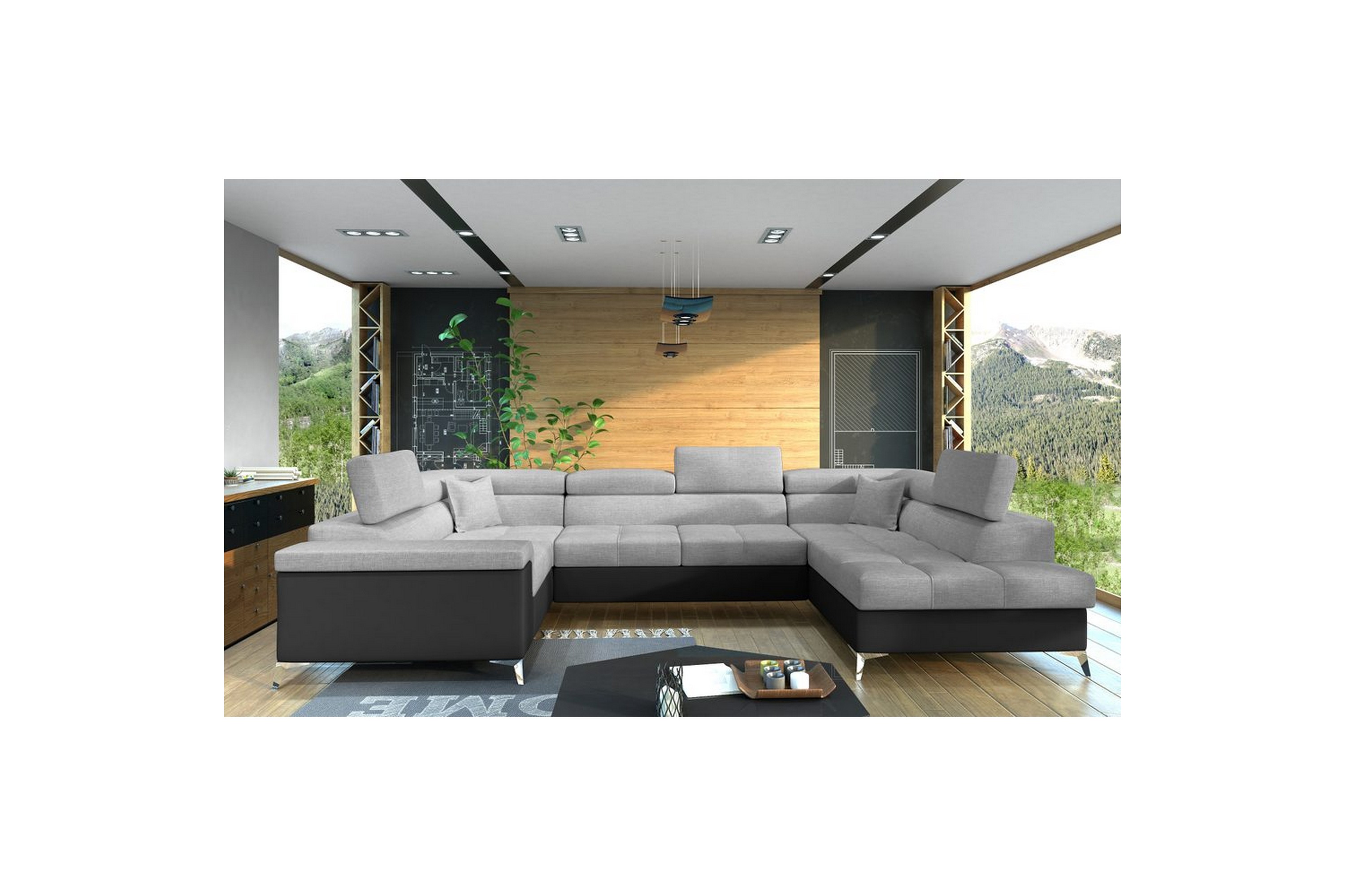 hörnsoffa eltap thiago 342x208x88 cm - sawana 21, soft 11, grå, höger