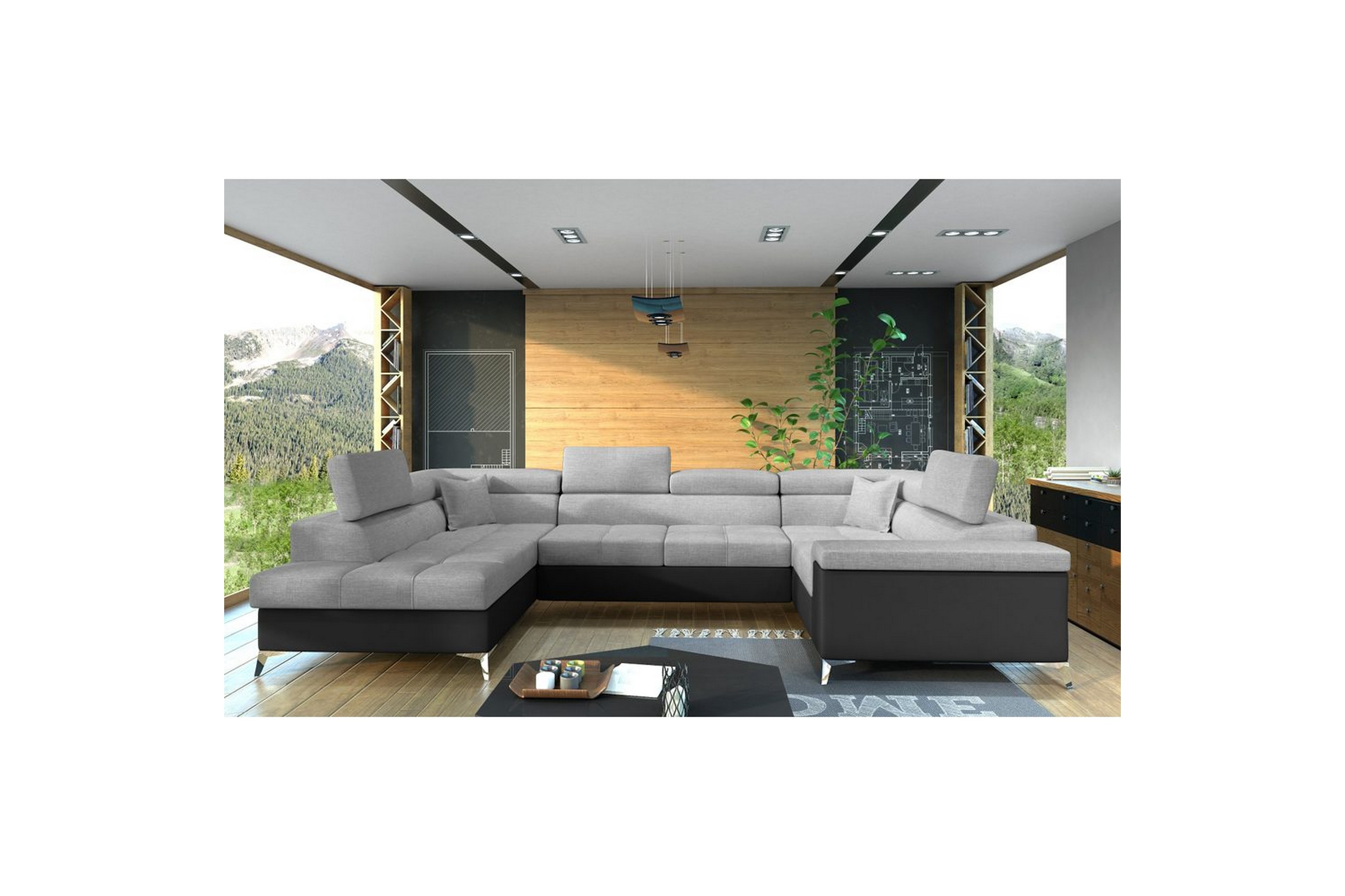 hörnsoffa eltap thiago 342x208x88 cm - sawana 21, soft 11, grå, vänster