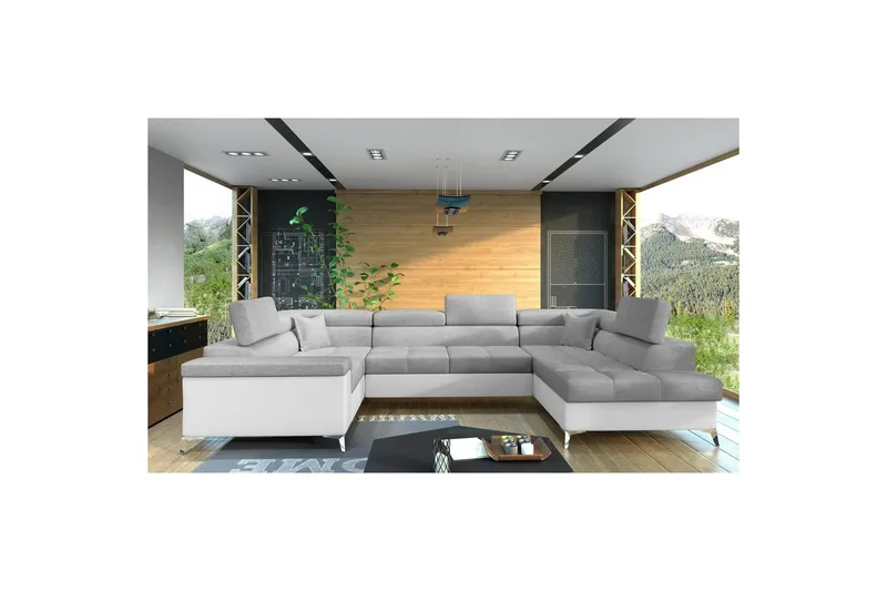 Hörnsoffa Eltap Thiago 342x208x88 cm, Sawana 21, Soft 17, Grå, Höger