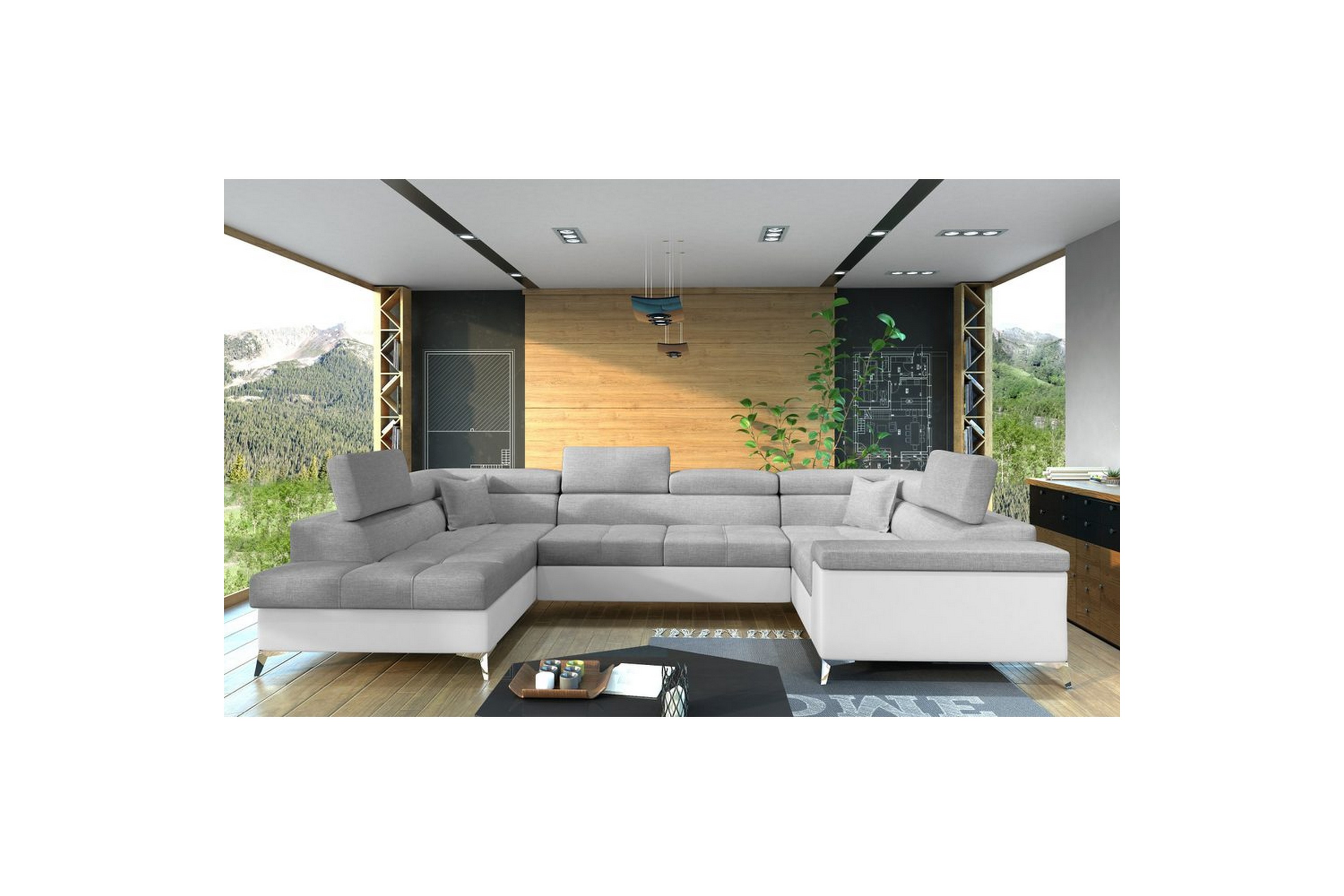 hörnsoffa eltap thiago 342x208x88 cm - sawana 21, soft 17, grå, vänster