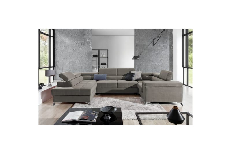Hörnsoffa Eltap Thiago 342x208x88 cm - Paros 02, Beige, Vänster - Möbler - Vardagsrum - Bäddsoffor - Hörnbäddsoffa