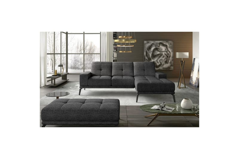 Hörnsoffa Eltap Torrense 265x175x98 cm - Berlin 02, Svart, Höger - Möbler - Vardagsrum - Bäddsoffor