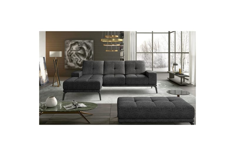 Hörnsoffa Eltap Torrense 265x175x98 cm - Berlin 02, Svart, Vänster - Möbler - Vardagsrum - Bäddsoffor