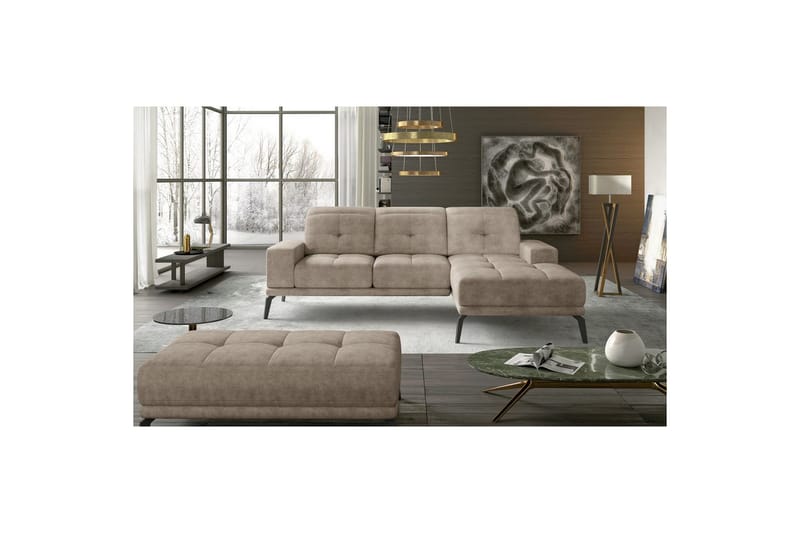 Hörnsoffa Eltap Torrense 265x175x98 cm - Dora 21, Beige, Höger - Möbler - Vardagsrum - Bäddsoffor