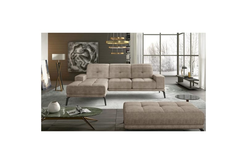 Hörnsoffa Eltap Torrense 265x175x98 cm - Dora 21, Beige, Vänster - Möbler - Vardagsrum - Bäddsoffor