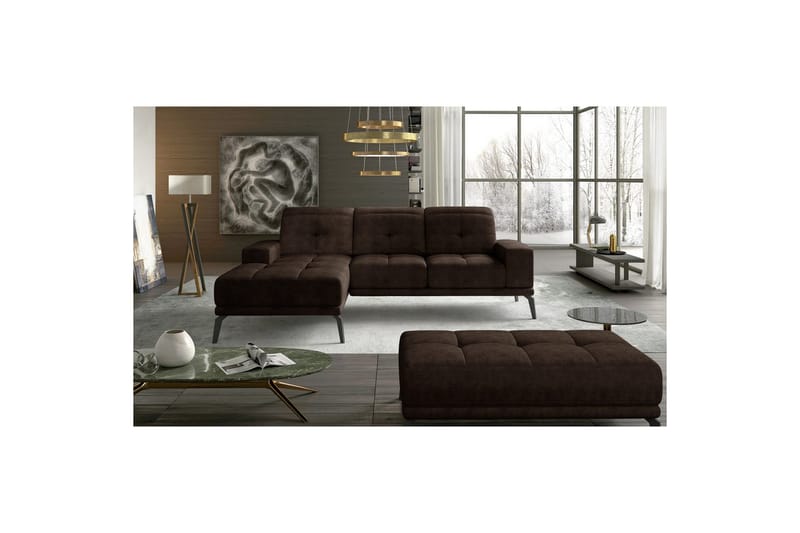 Hörnsoffa Eltap Torrense 265x175x98 cm - Dora 28, Brun, Vänster - Möbler - Vardagsrum - Bäddsoffor