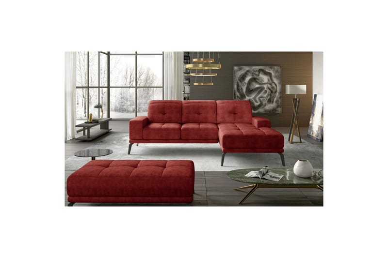 Hörnsoffa Eltap Torrense 265x175x98 cm - Dora 63, Röd, Höger - Möbler - Vardagsrum - Bäddsoffor