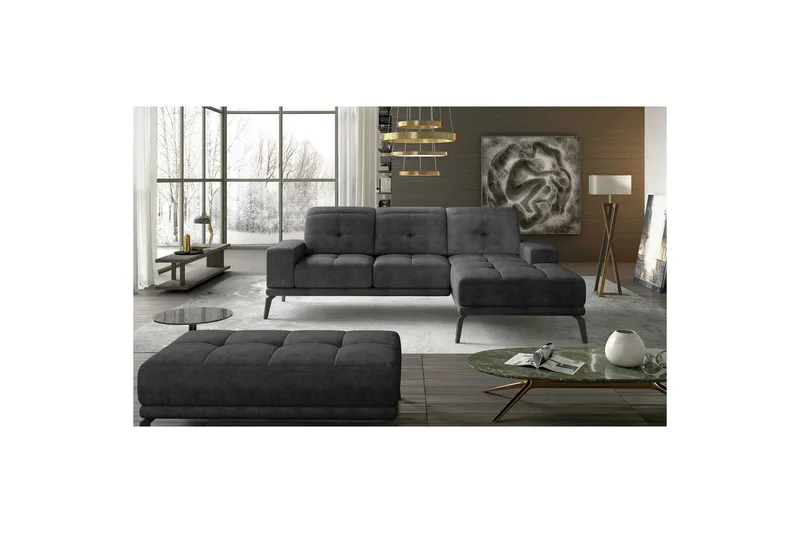 Hörnsoffa Eltap Torrense 265x175x98 cm - Dora 95, Grå, Höger - Möbler - Vardagsrum - Bäddsoffor