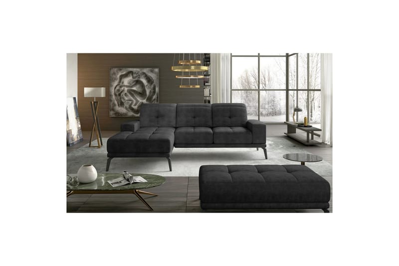 Hörnsoffa Eltap Torrense 265x175x98 cm - Dora 96, Grå, Vänster - Möbler - Vardagsrum - Bäddsoffor