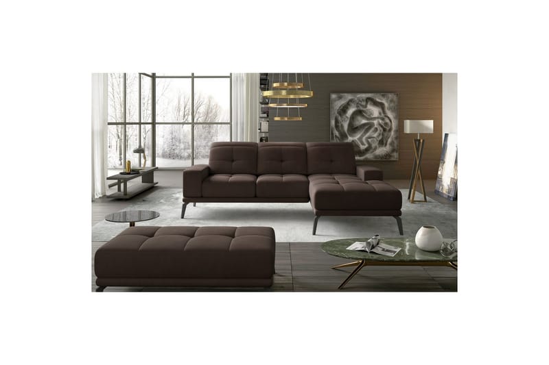 Hörnsoffa Eltap Torrense 265x175x98 cm - Jasmine 29, Brun, Höger - Möbler - Vardagsrum - Bäddsoffor